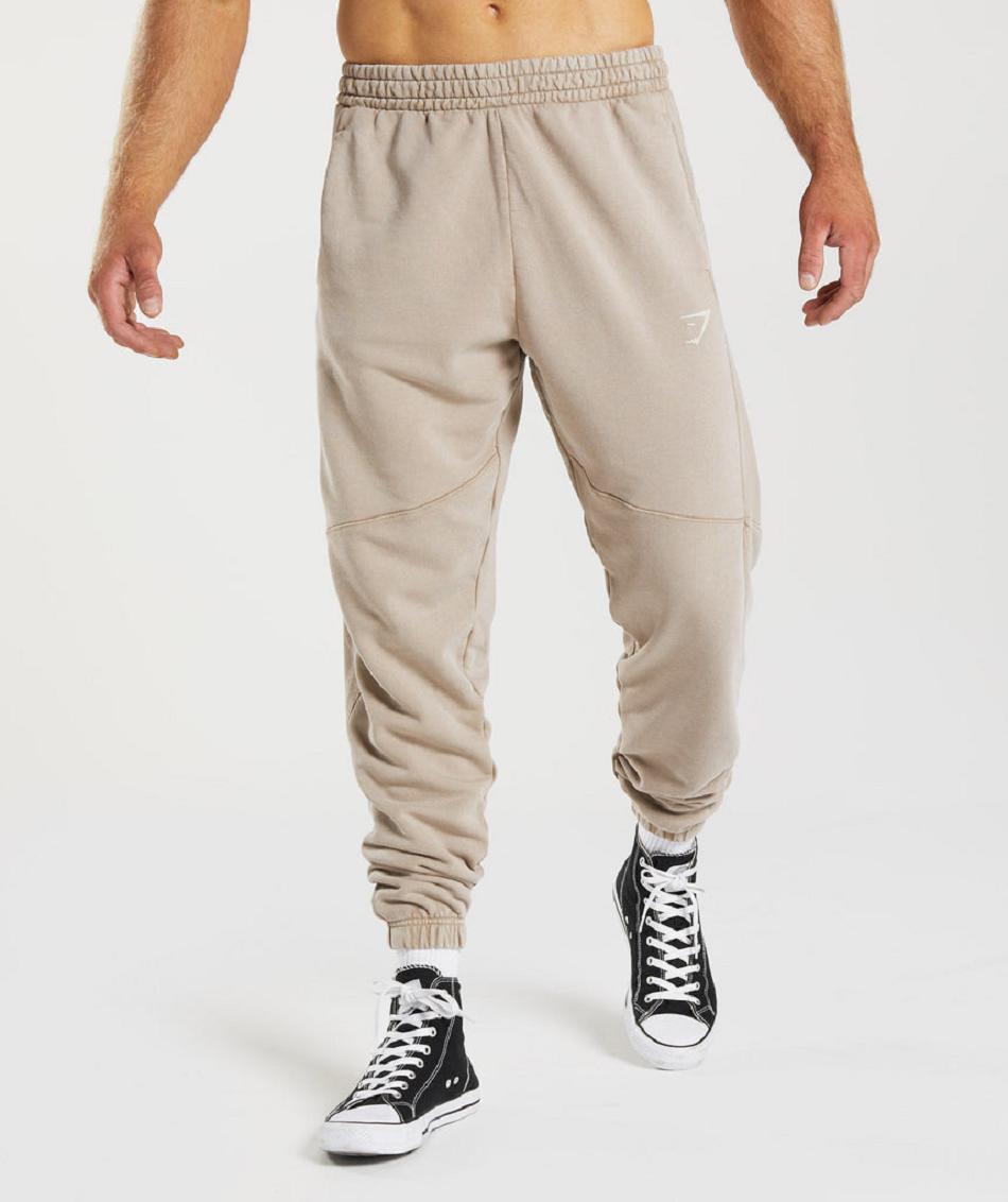 Pantalones Jogger Gymshark Power Washed Hombre Marrones | CO 3696KOR